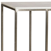 Sinclair Antique Nickel Finish and White Marble Top Console Table